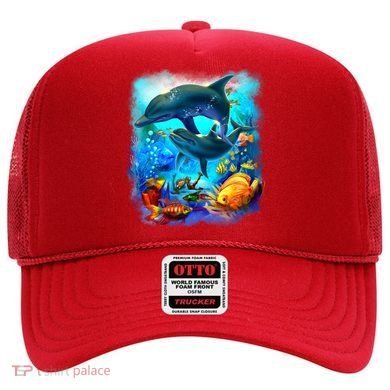 Tropical Fish Dolphins Portrait Hat
