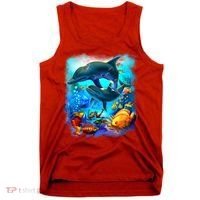 Tropical Fish Dolphins Portrait Tank Top thumb 0