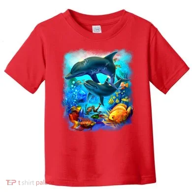 Tropical Fish Dolphins Portrait Toddler T-Shirt