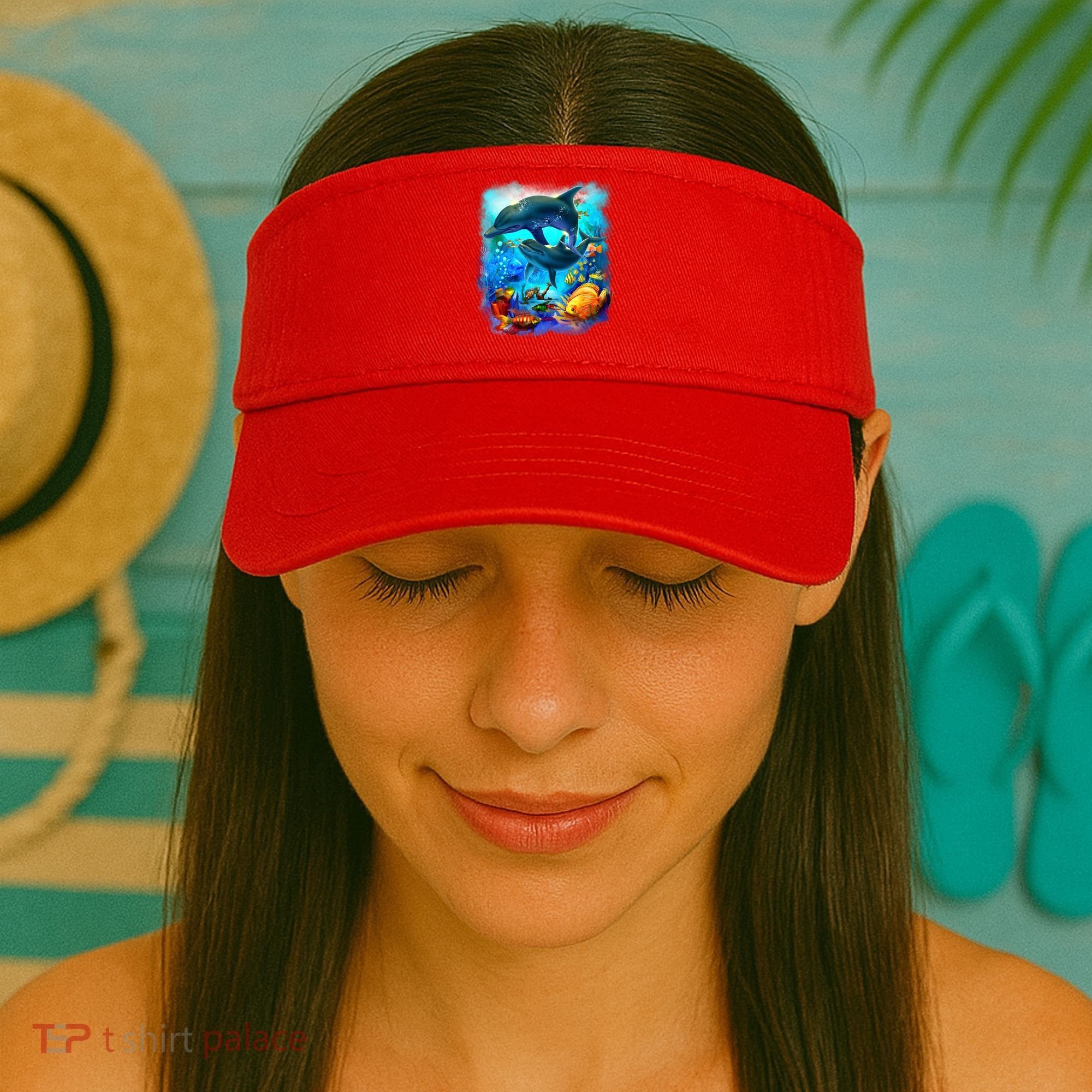 Tropical Fish Dolphins Portrait Visor