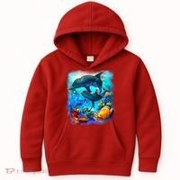 Tropical Fish Dolphins Portrait Kids Hoodie thumb 0