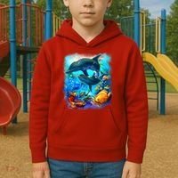 Tropical Fish Dolphins Portrait Kids Hoodie thumb 2
