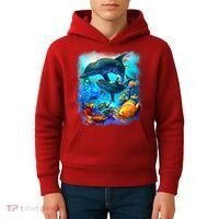 Tropical Fish Dolphins Portrait Kids Hoodie thumb 4