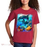 Tropical Fish Dolphins Portrait Kids T-Shirt thumb 2