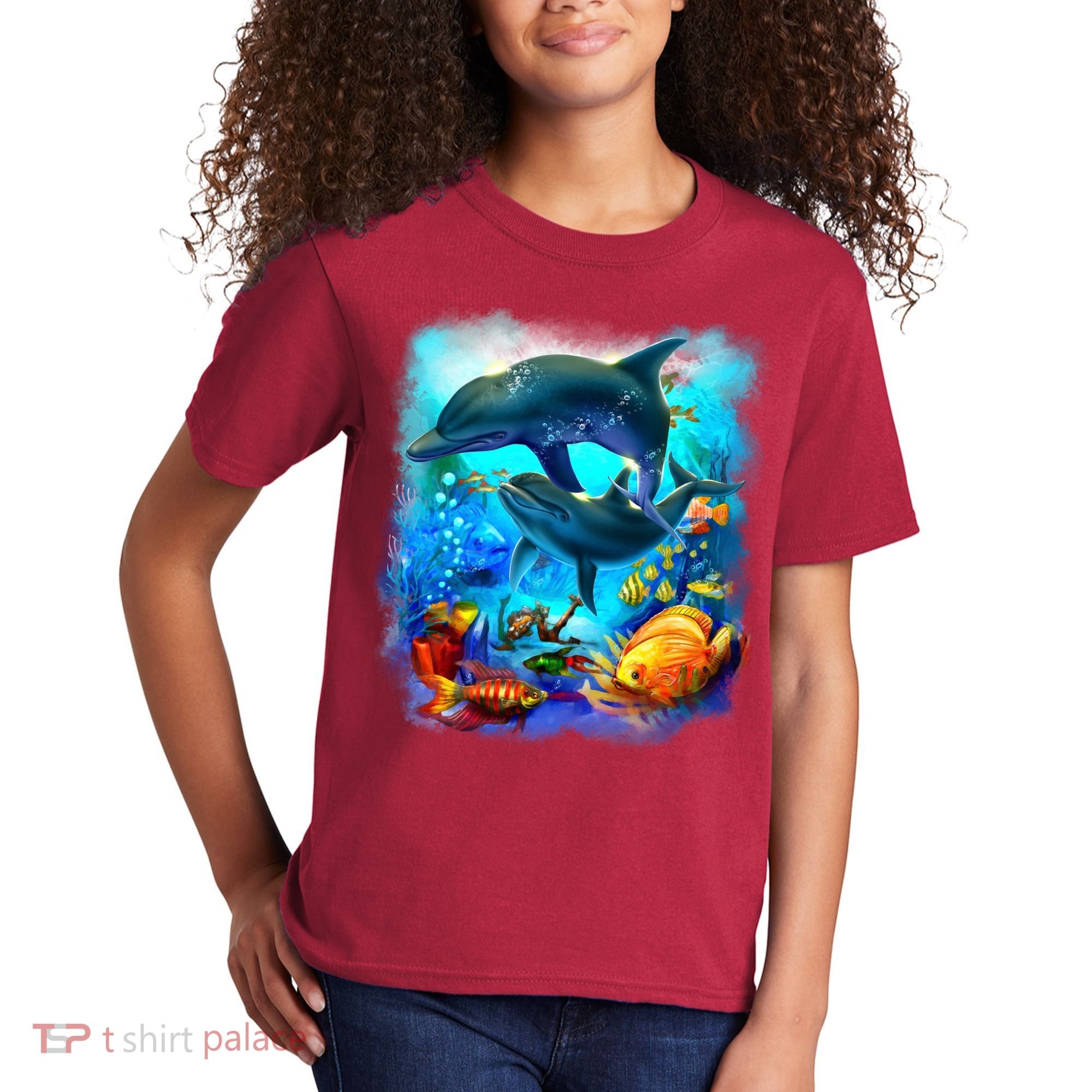 Tropical Fish Dolphins Portrait Kids T-Shirt