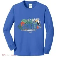 Tropical Paradise Classic Hawaii Bird Kids Long Sleeve Shirt thumb 0