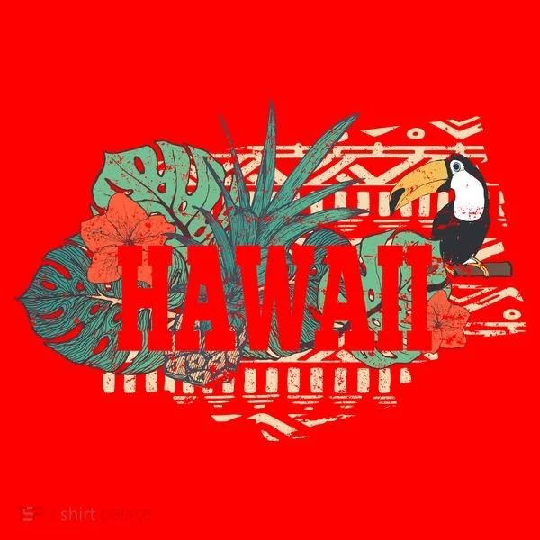 Tropical Paradise Classic Hawaii Bird Santa Hat