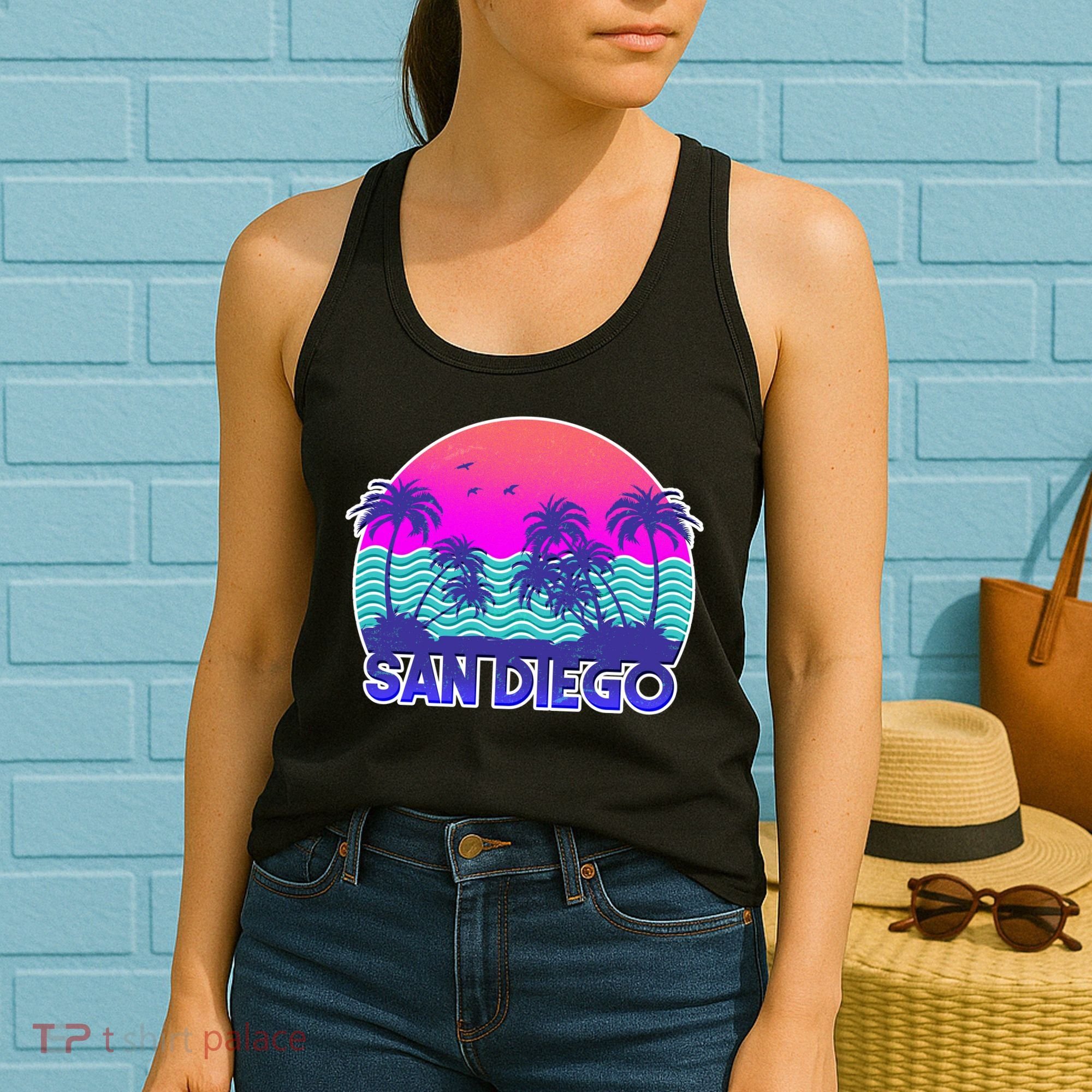 Tropical Retro San Diego Women's Tank Top