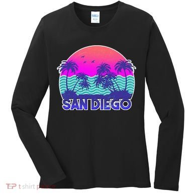 Tropical Retro San Diego Women's Long Sleeve Shirt