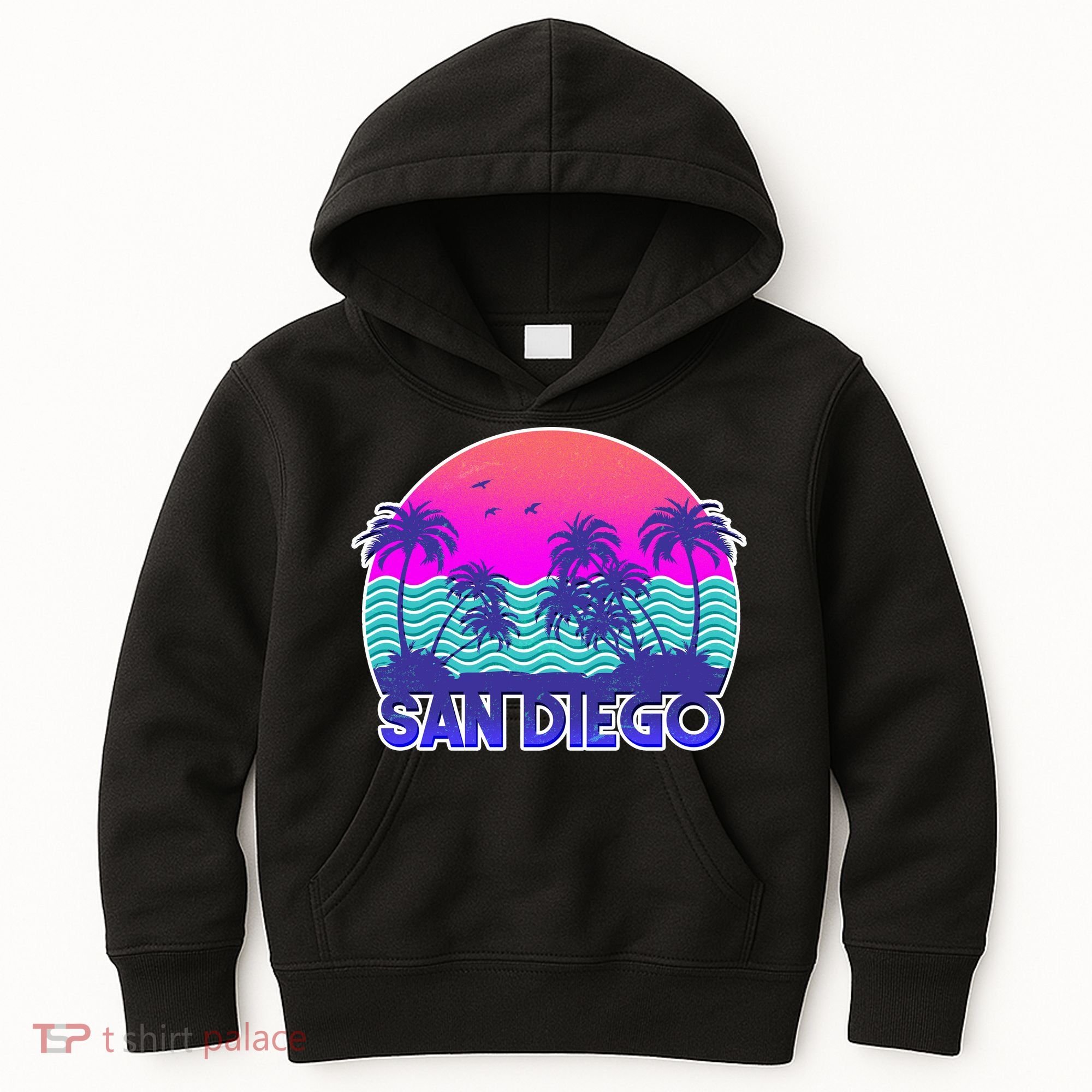 Tropical Retro San Diego Kids Hoodie