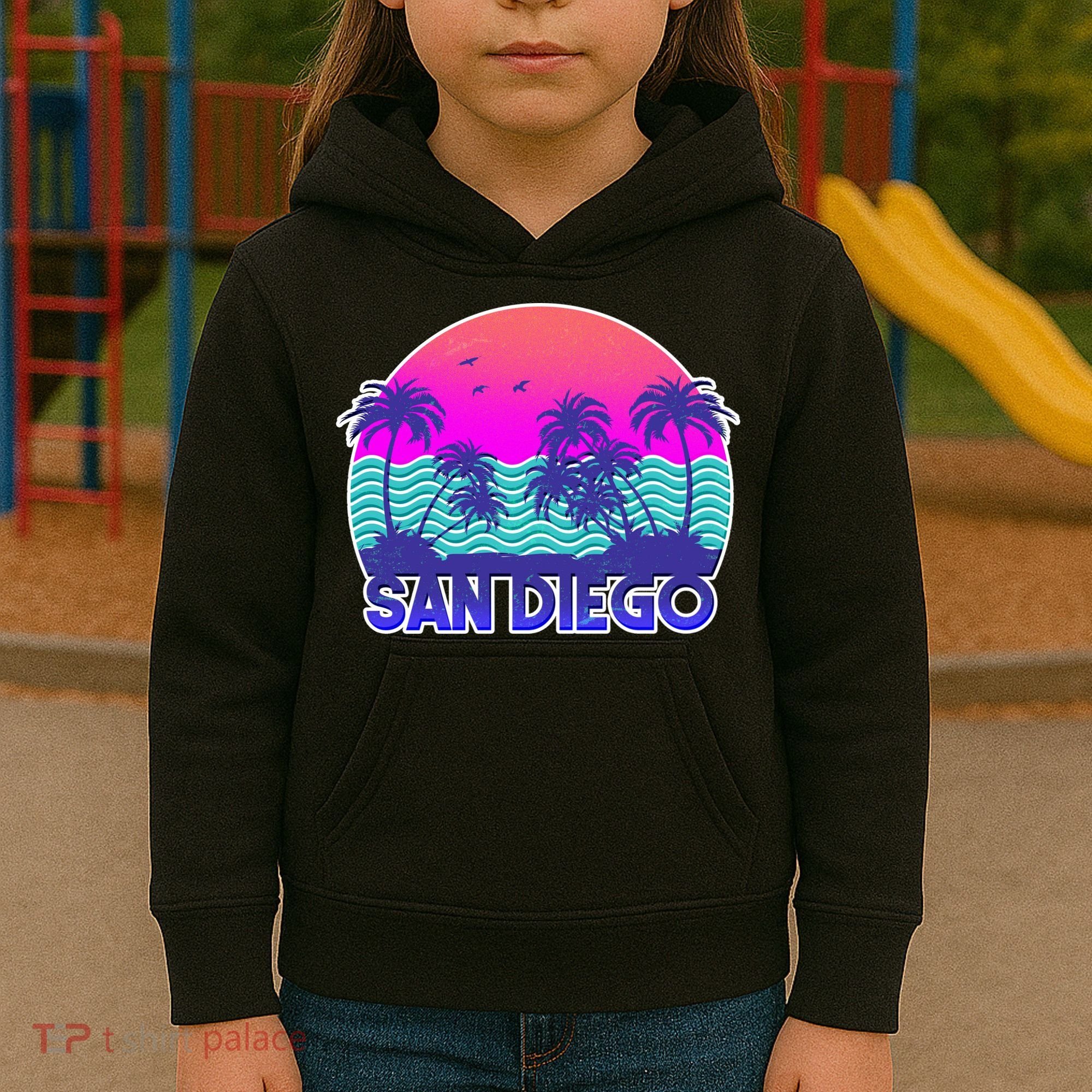 Tropical Retro San Diego Kids Hoodie