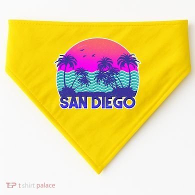 Tropical Retro San Diego USA-Made Doggie Bandana