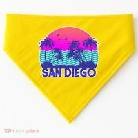 Tropical Retro San Diego USA-Made Doggie Bandana thumb 0