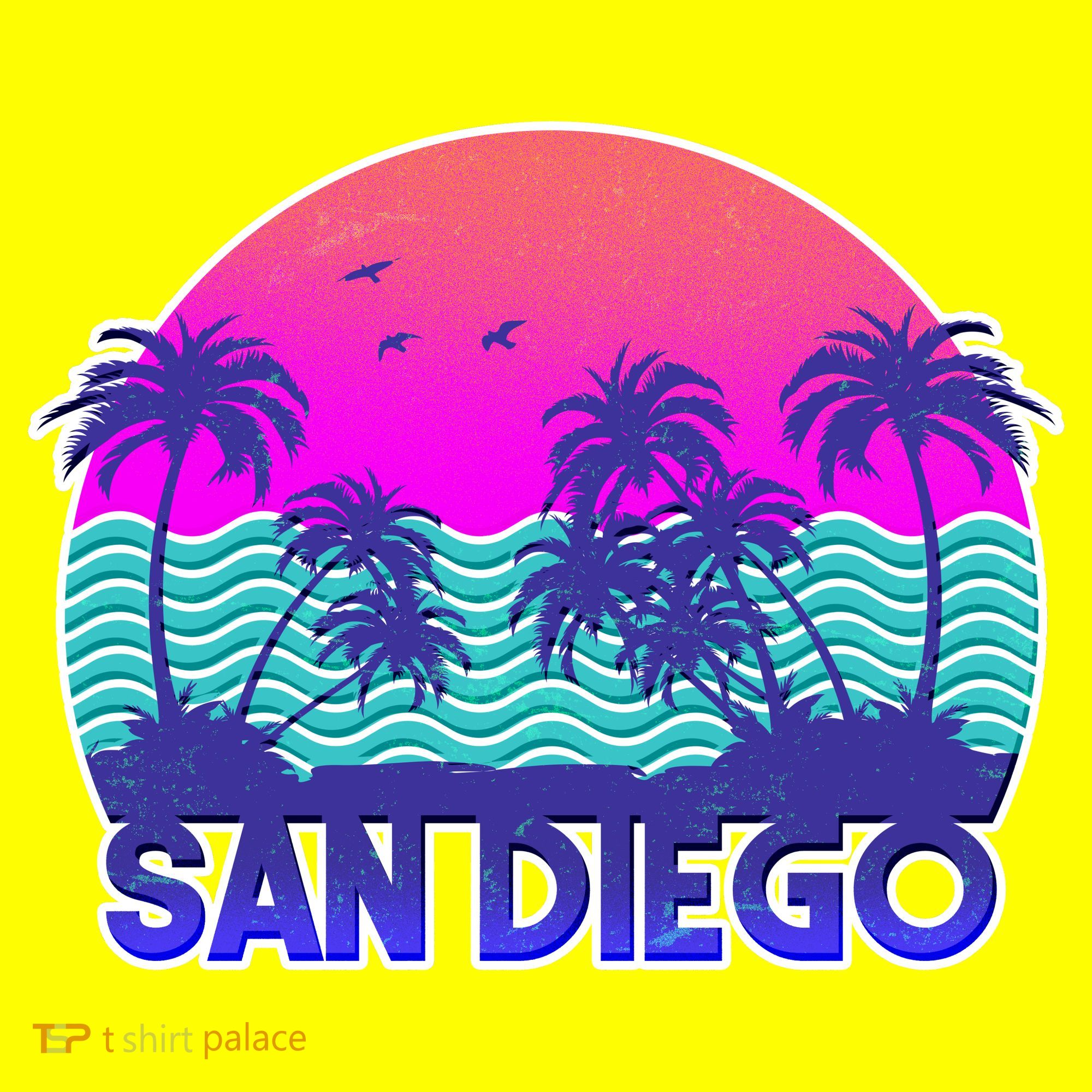 Tropical Retro San Diego USA-Made Doggie Bandana