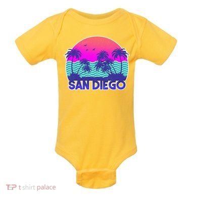 Tropical Retro San Diego Baby Bodysuit