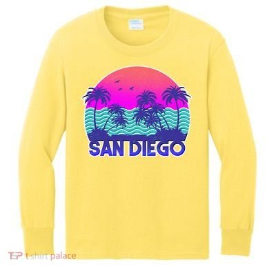 Tropical Retro San Diego Kids Long Sleeve Shirt