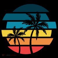 Tropical Retro Sun USA-Made Doggie Bandana thumb 2