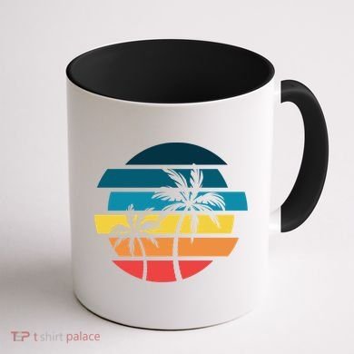 Tropical Retro Sun Coffee Mug back