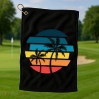 Tropical Retro Sun Golf Towel thumb 1