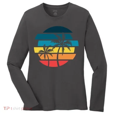 Tropical Retro Sun Women's Long Sleeve Shirt
