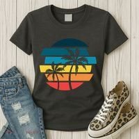Tropical Retro Sun Women's T-Shirt thumb 3