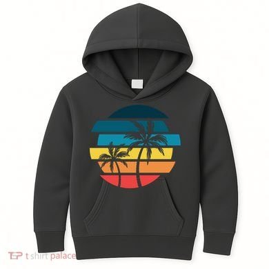 Tropical Retro Sun Kids Hoodie
