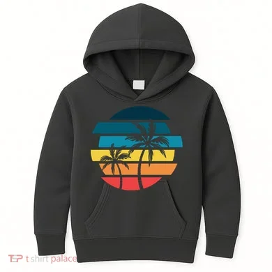 Tropical Retro Sun Kids Hoodie