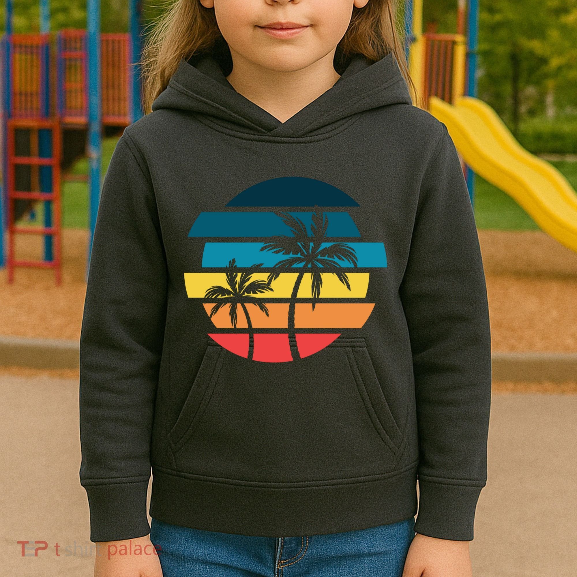 Tropical Retro Sun Kids Hoodie