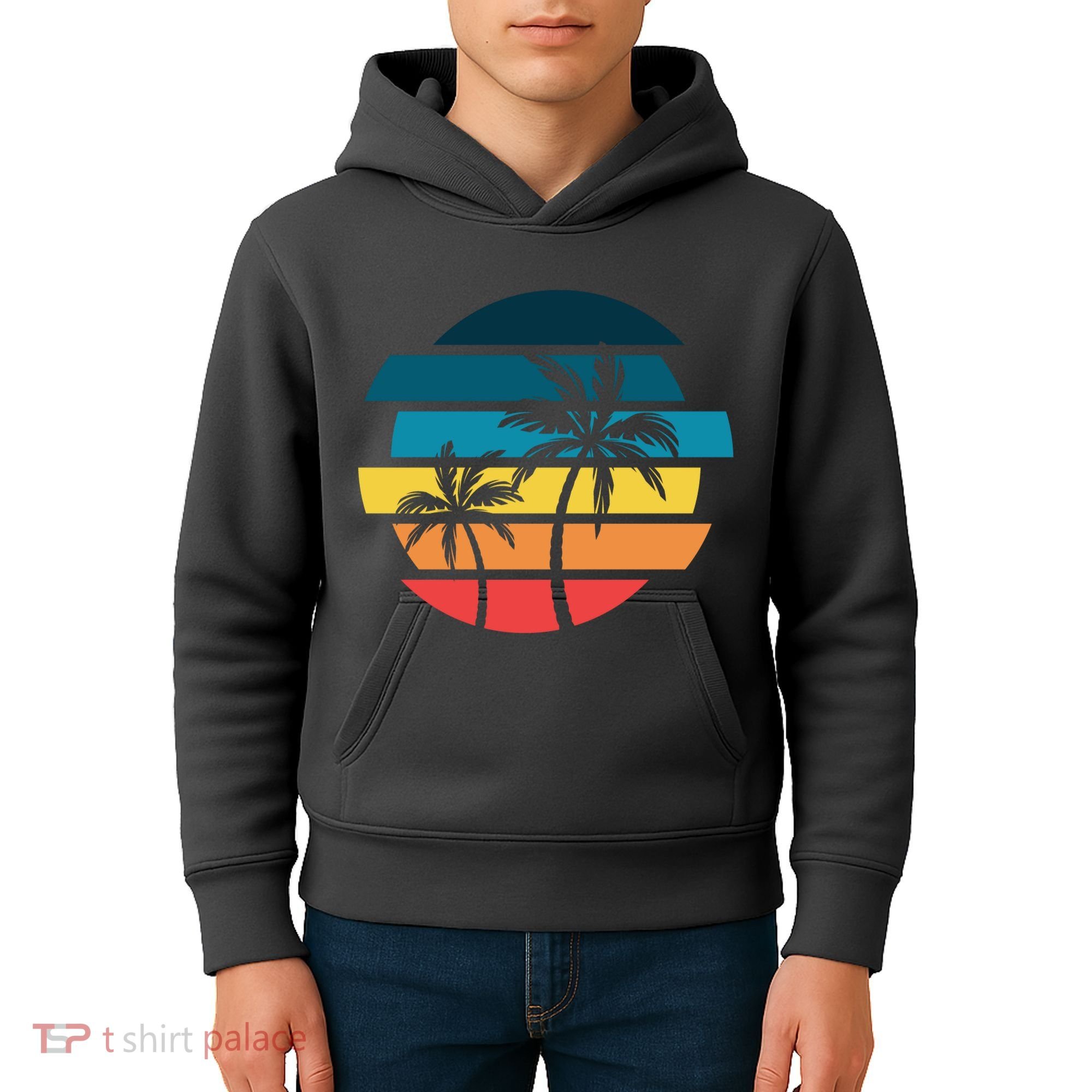 Tropical Retro Sun Kids Hoodie
