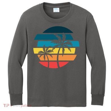 Tropical Retro Sun Kids Long Sleeve Shirt