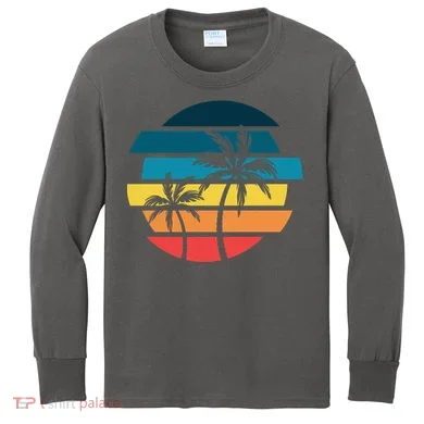 Tropical Retro Sun Kids Long Sleeve Shirt