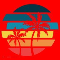 Tropical Retro Sun Santa Hat thumb 1