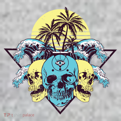 Tropical Skulls Tall Long Sleeve Shirt