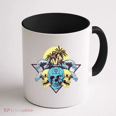 Tropical Skulls Coffee Mug back