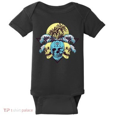Tropical Skulls Baby Bodysuit