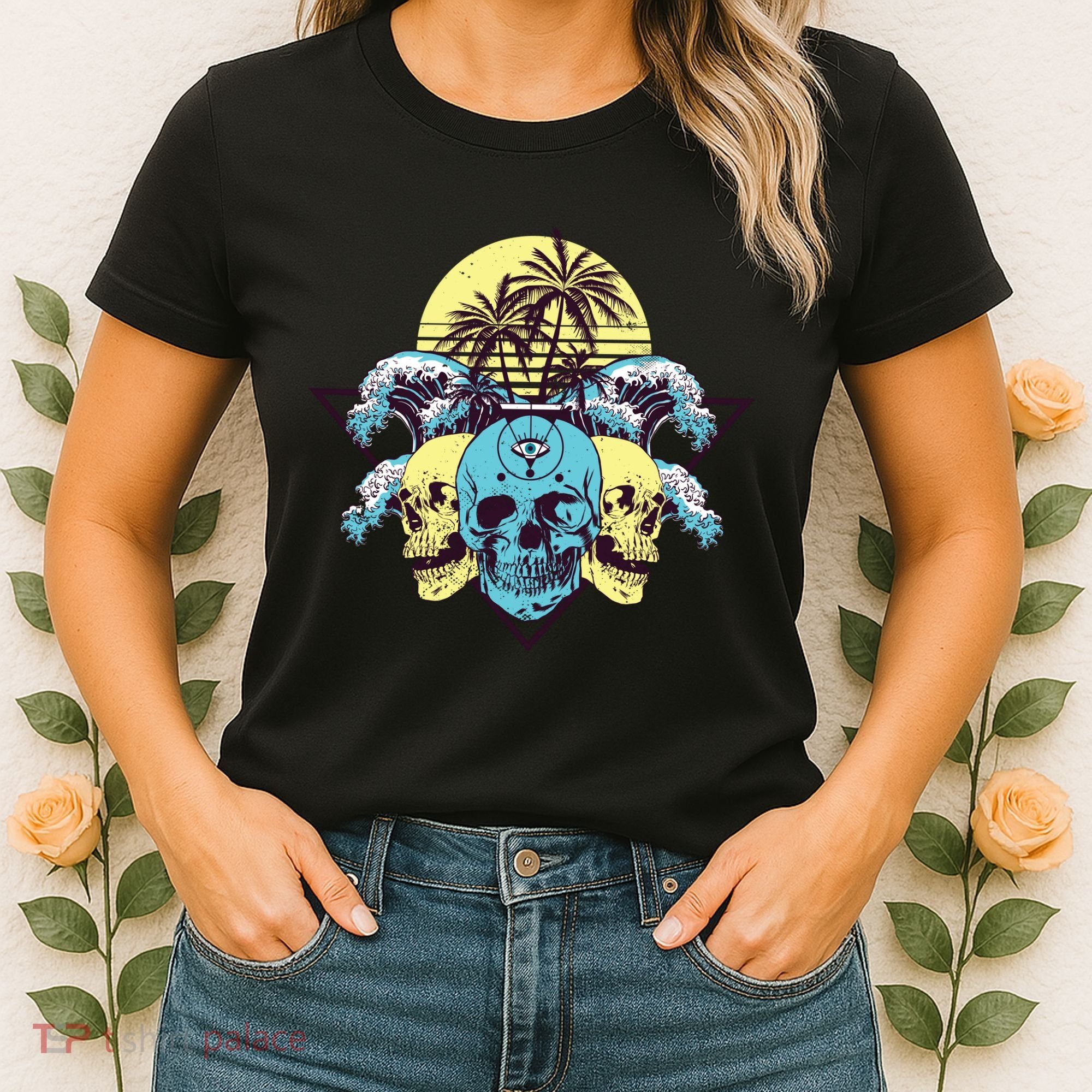 Tropical Skulls Women's T-Shirt