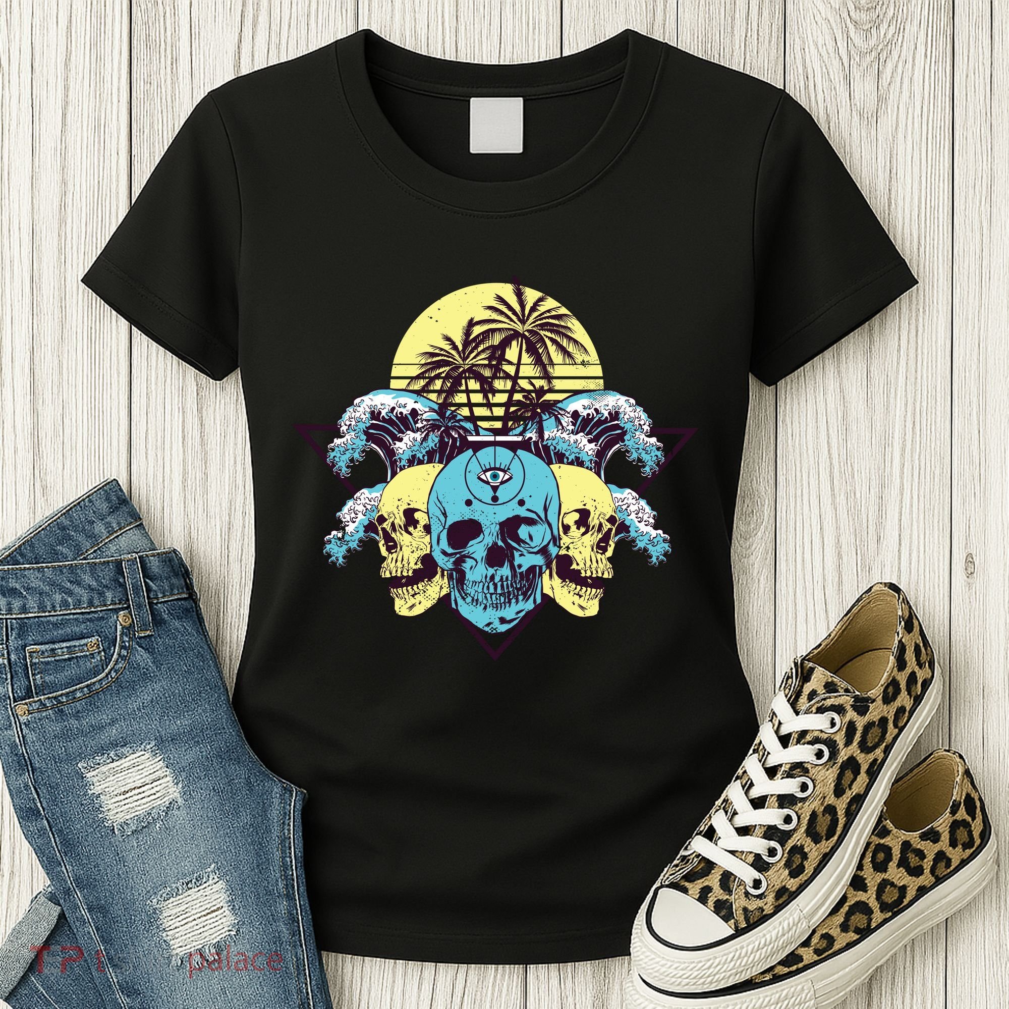 Tropical Skulls Women's T-Shirt