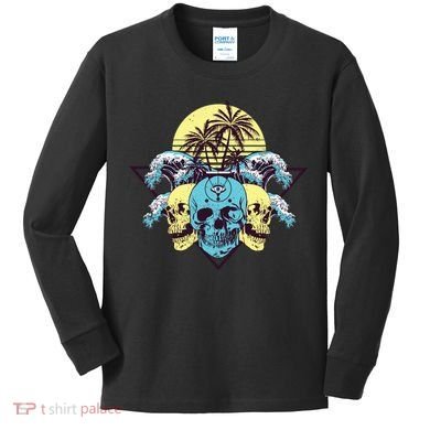 Tropical Skulls Kids Long Sleeve Shirt