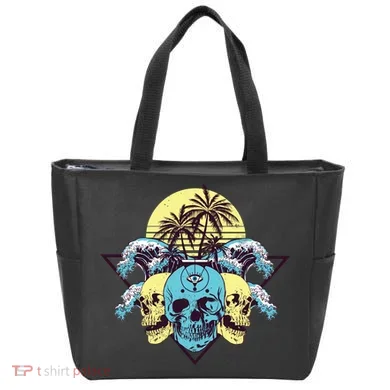 Tropical Skulls Tote Bag