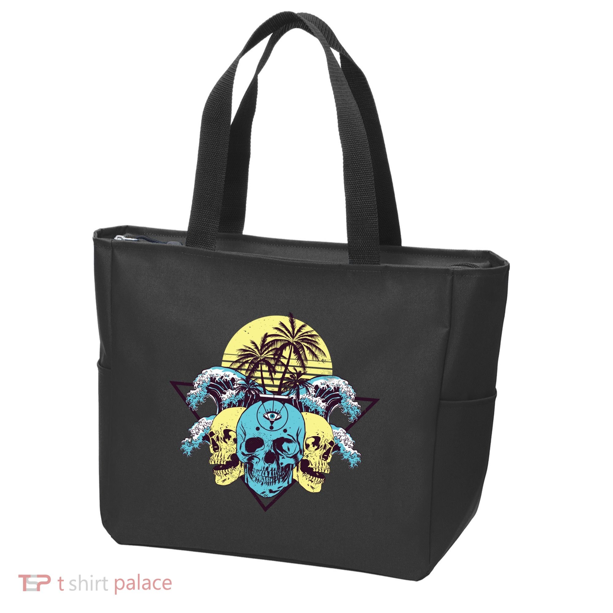 Tropical Skulls Tote Bag