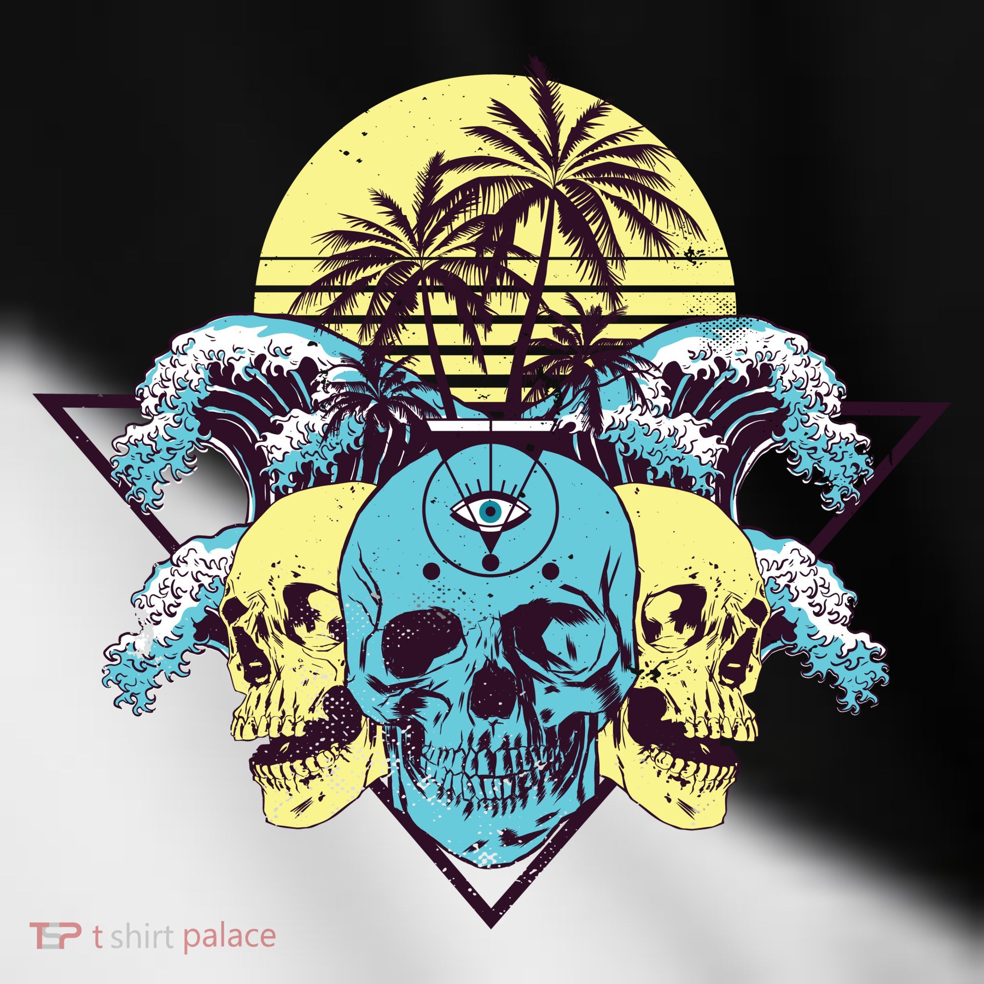 Tropical Skulls Toddler Fine Jersey T-Shirt