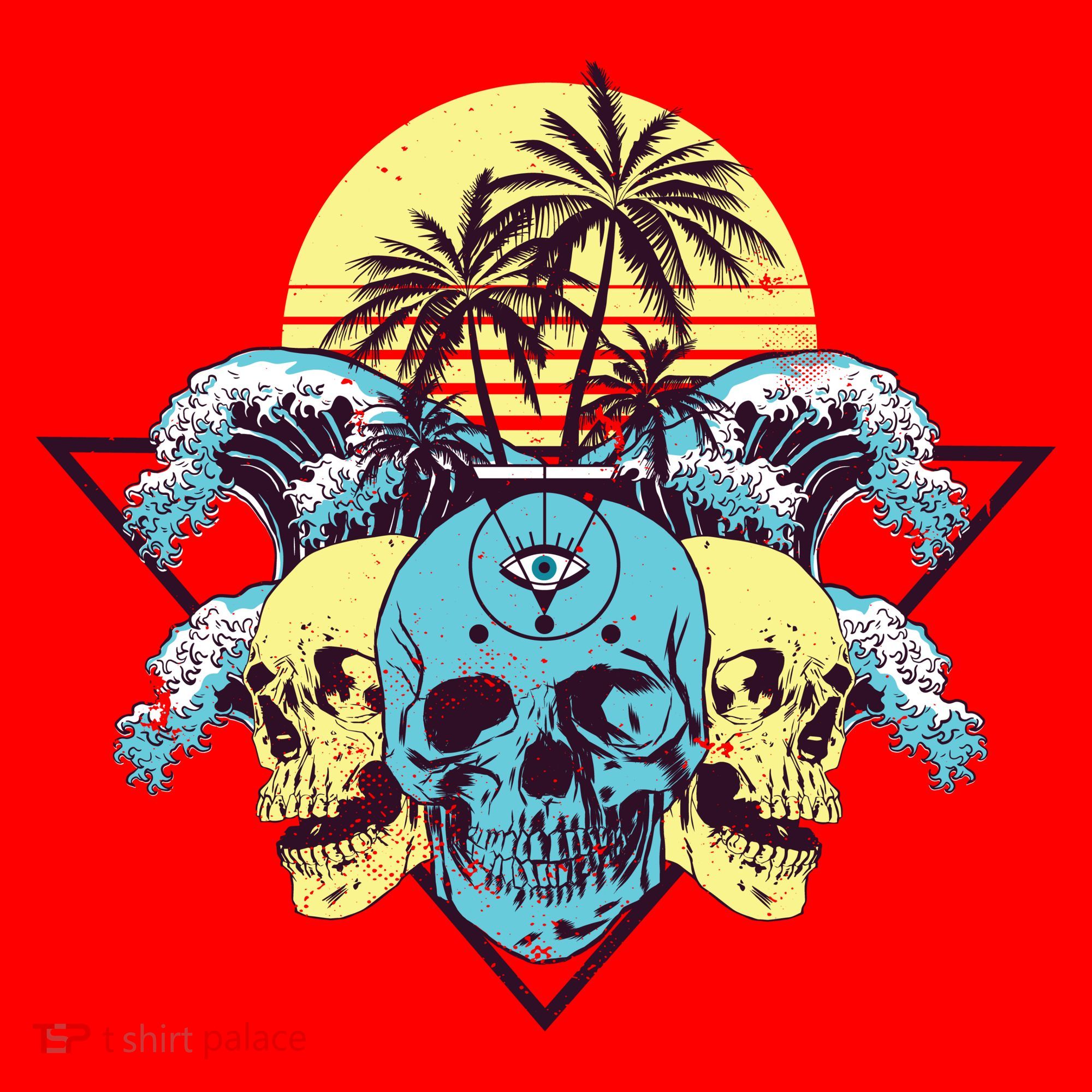 Tropical Skulls Santa Hat