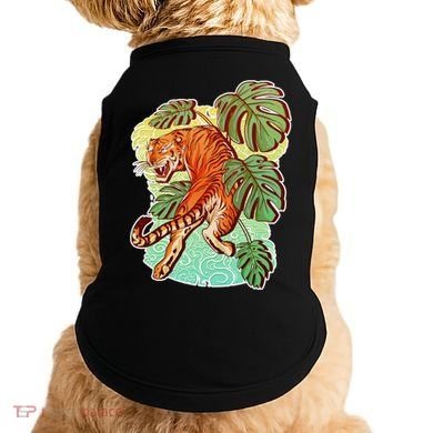 Tropical Tiger Tattoo Design Doggie Tank