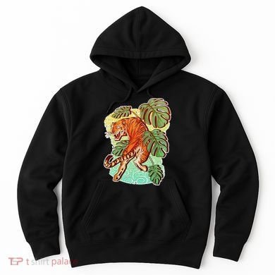 Tropical Tiger Tattoo Design Hoodie