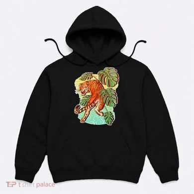Tropical Tiger Tattoo Design Hoodie