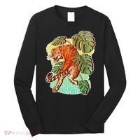 Tropical Tiger Tattoo Design Long Sleeve Shirt thumb 0
