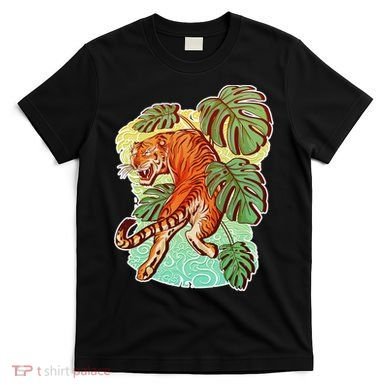Tropical Tiger Tattoo Design T-Shirt