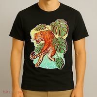 Tropical Tiger Tattoo Design T-Shirt thumb 3
