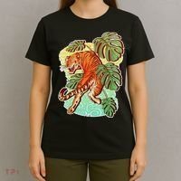 Tropical Tiger Tattoo Design T-Shirt thumb 4