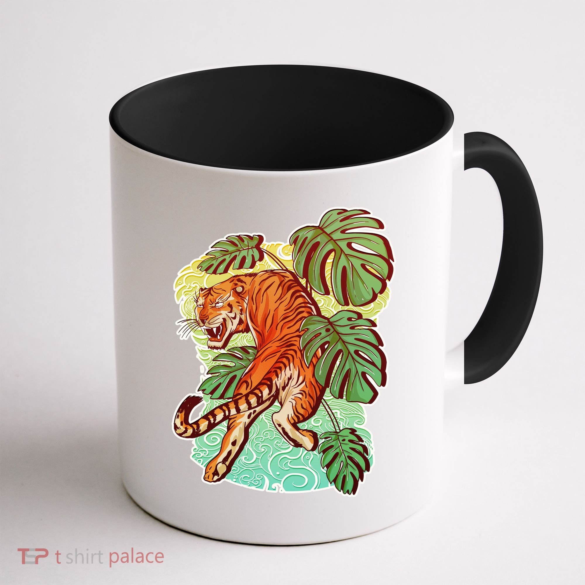 Tropical Tiger Tattoo Design Coffee Mug